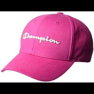 Unisex Champion Twill Script Strap Back Hat